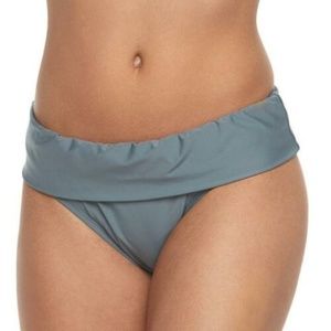 Women’s N Good Karma Fold-Over Scoop Bikini Bottoms Size Small Grey